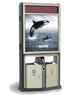 萬德福鋼制廣告垃圾桶(全能型)HT-WDF041