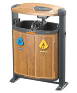 德瀾仕木紋戶外分類垃圾桶HT-WDF368