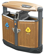 萬德福分類木紋垃圾桶HT-WDF568