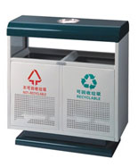 座地式分類沖孔鋼制垃圾筒HT-GZ5410