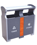 雙面投遞口戶外鋼制垃圾桶HT-GZ7810