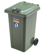 德瀾仕軍綠色240L鋼制垃圾桶HT-WDF201