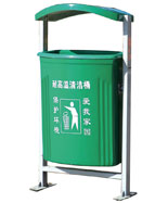 綠色帶蓋玻璃鋼垃圾桶HT-BLG2310