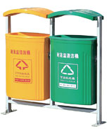 雙色分類玻璃鋼垃圾箱HT-BLG2320