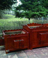 三個組合防腐木廣場商場花箱HT-HX210