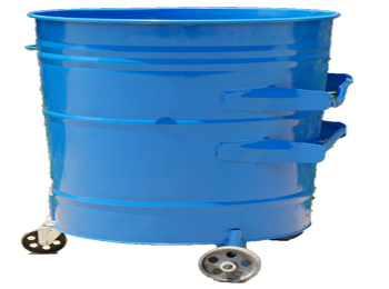 環(huán)衛(wèi)掛車藍色鐵皮圓形大鐵桶HT-GZ4880