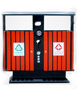 戶外鋼木分類垃圾桶HT-GM6870