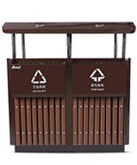 戶外塑木分類垃圾桶HT-GM6670