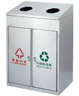 方形不銹鋼分類垃圾箱HT-BXG1550