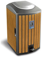 萬德福腳踏式開蓋鋼木垃圾桶HT-WDF6666