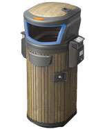 萬德福木紋鋼木垃圾桶HT-WDF800