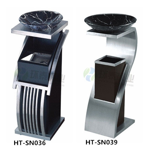 玻璃蓋新概念座地電梯口垃圾桶