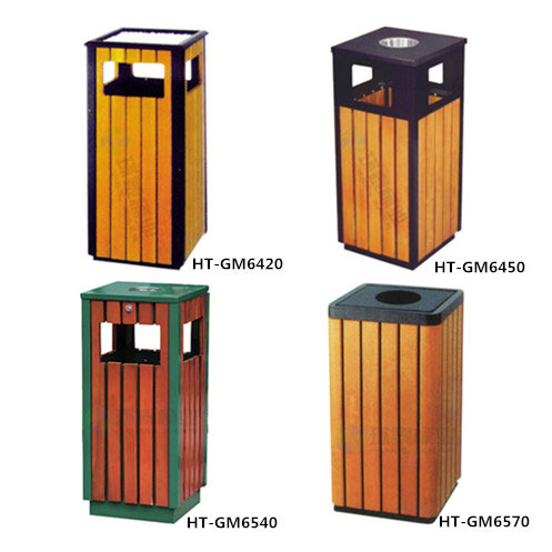 上投口戶外鋼木垃圾筒