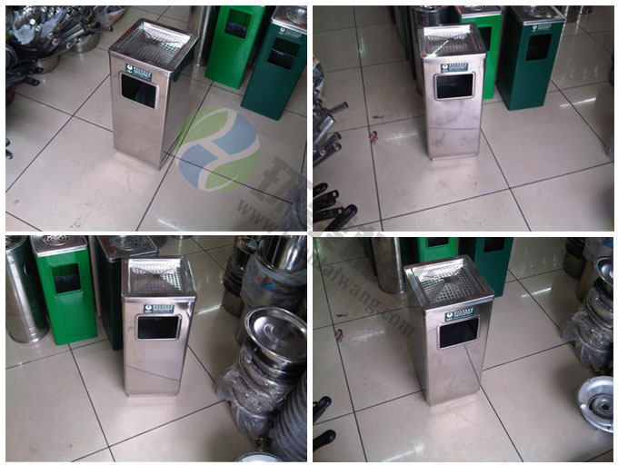 正方形麗格杏色垃圾桶