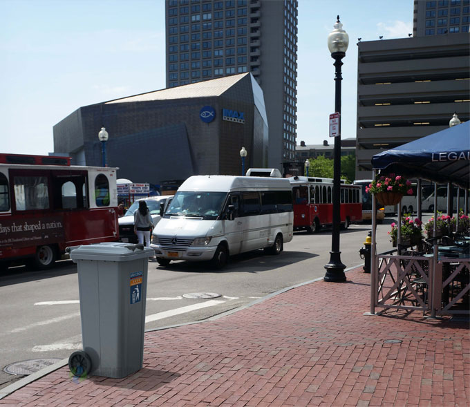 萬德福深藍(lán)色120L戶外垃圾桶