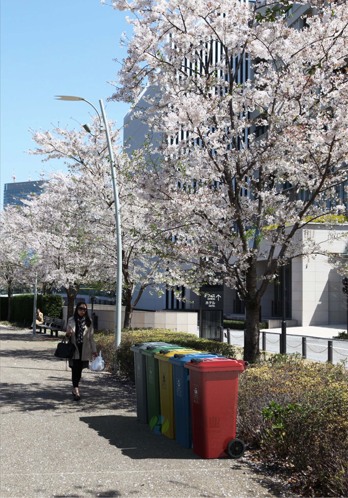 萬德福深藍(lán)色120L戶外垃圾桶