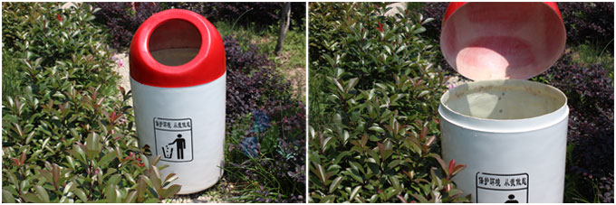 戶外圓筒玻璃鋼垃圾桶