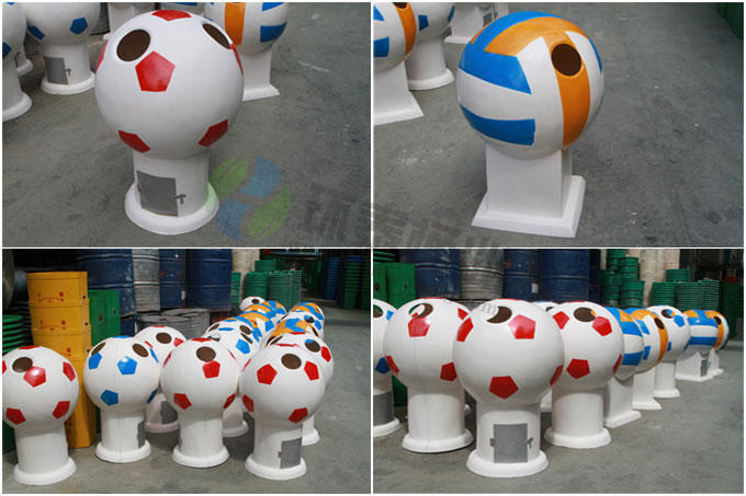 足球造型玻璃鋼垃圾桶