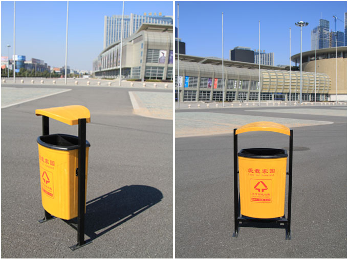 綠色帶蓋玻璃鋼垃圾桶