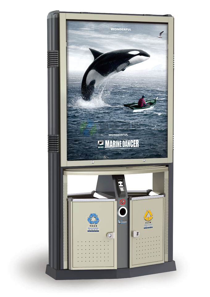 德瀾仕鋼制分類廣告垃圾桶