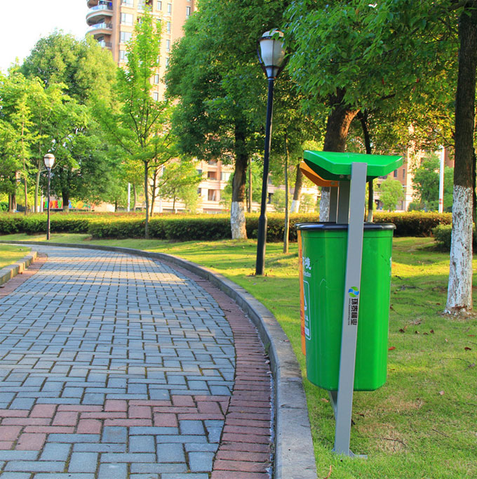 雙色分類玻璃鋼垃圾箱