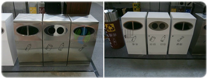 三分類不銹鋼垃圾箱