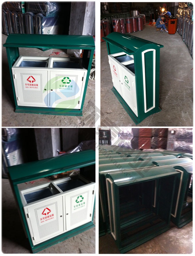 戶外分類沖孔鋼制垃圾筒