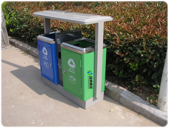 新款市政分類鋼制垃圾桶