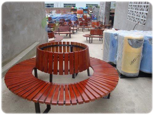 帶靠背圍樹休閑園林椅