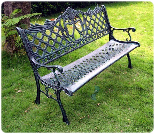 全金屬有靠背室外休閑椅