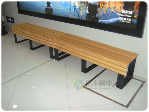 無靠背可加長型防腐木休閑椅