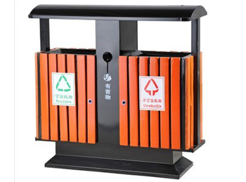 戶外鋼木分類垃圾桶