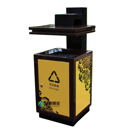 戶外鋼制單桶垃圾桶