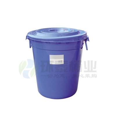 藍色圓桶塑料垃圾桶