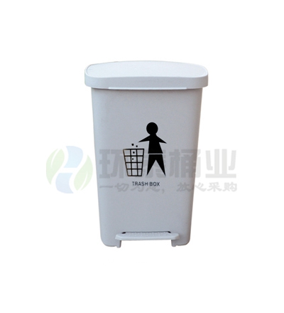 50L灰色腳踏塑料垃圾桶