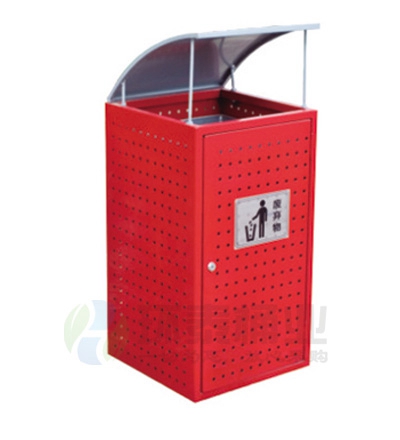 紅色沖孔鋼制垃圾桶