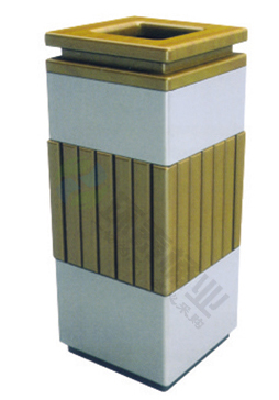 戶外上投口鋼木垃圾桶