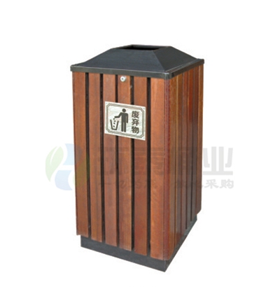 上投口鋼木單桶垃圾桶