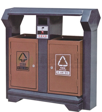 戶外分類鋼板垃圾桶
