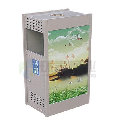 沖孔鋼制廣告垃圾桶