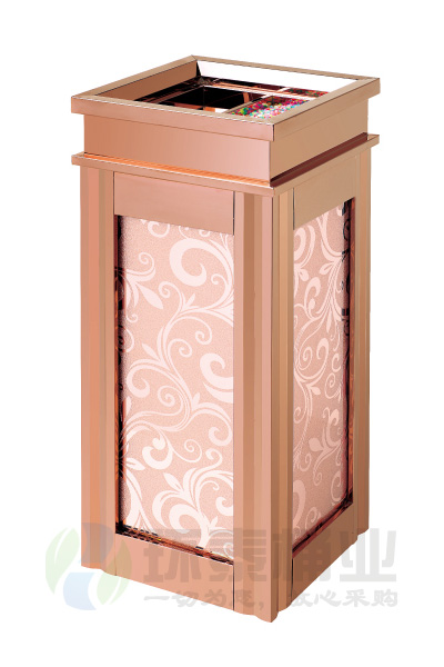 玫瑰人生系列玻璃四菱角垃圾桶