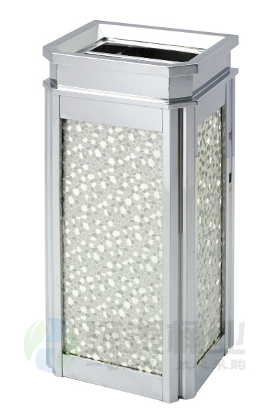 銀色靠墻色室內(nèi)垃圾桶