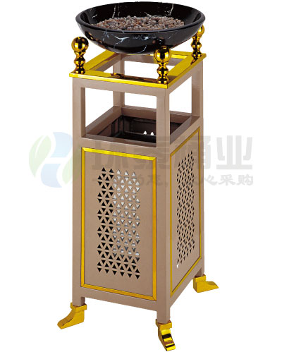 通花座地垃圾桶