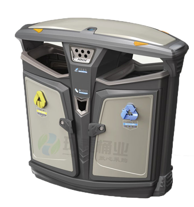 萬德福鍍鋅板鋼制垃圾桶HT-WDF200