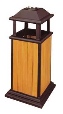 公園景區(qū)綠化帶專用鋼木垃圾桶