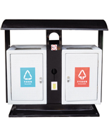 戶外玻璃鋼分類垃圾桶HT-BLG2290