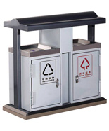 不銹鋼包邊鋼制分類果皮箱HT-GZ4090