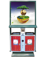 鋼木分類廣告垃圾桶HT-GG9020