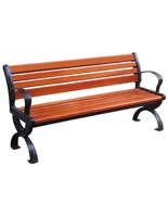 戶外帶靠背鑄鋁椅腳園林休閑椅HT-XXY008